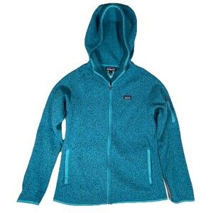 Patagonia Better Sweater Hoody Fleece Full Zip Jacket Womens Medium Teal NWOT